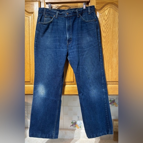 Vintage 70's Levi's Orange Tab 536 Boot Cut Dark Wash Jeans 40x30 - Picture 1 of 13